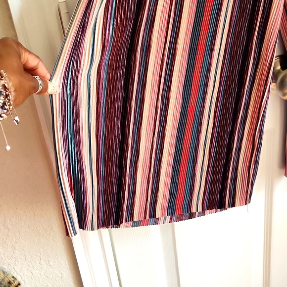 MILLENIAL PINK accordion pleated jumpsuit S wide leg studio 54 disco costume new - Picture 4 of 5